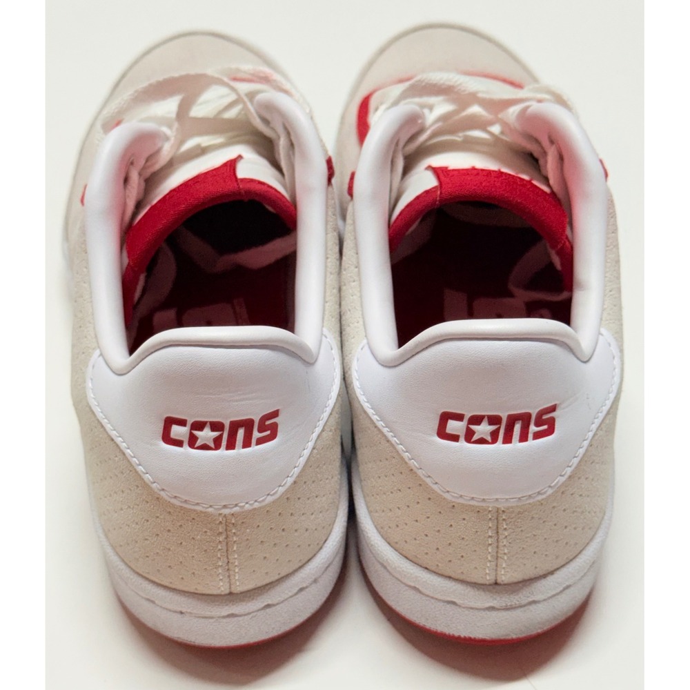 Converse CONS Net Star Classic Suede Cream Red Skate Shoes Mens 7 Womens 8.5 - Picture 4 of 6